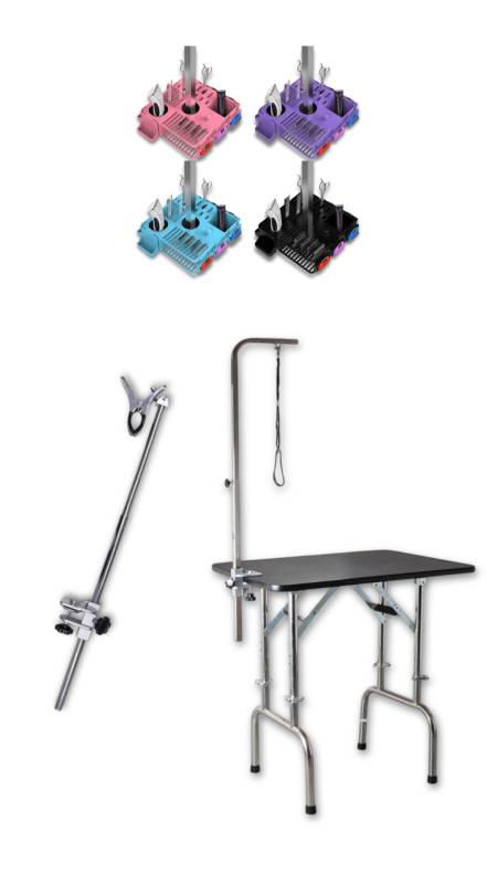 Mesa Grooming Shernbao + Tercer Brazo + Organizador De Herramientas Xxl